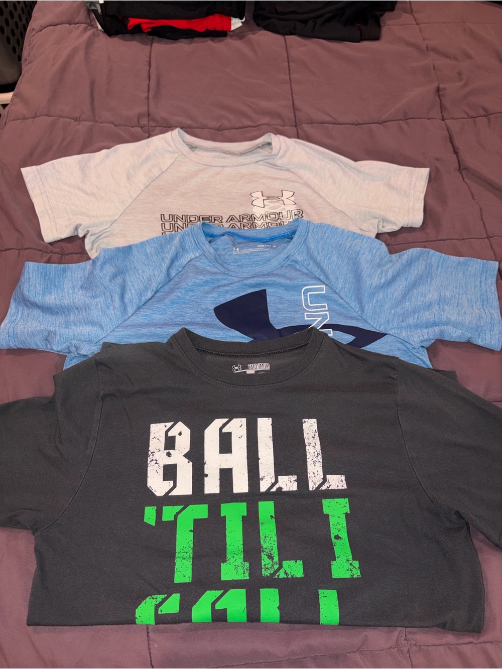 Lot of 3 Under Armour Boys Medium Short Sleeve Tees
